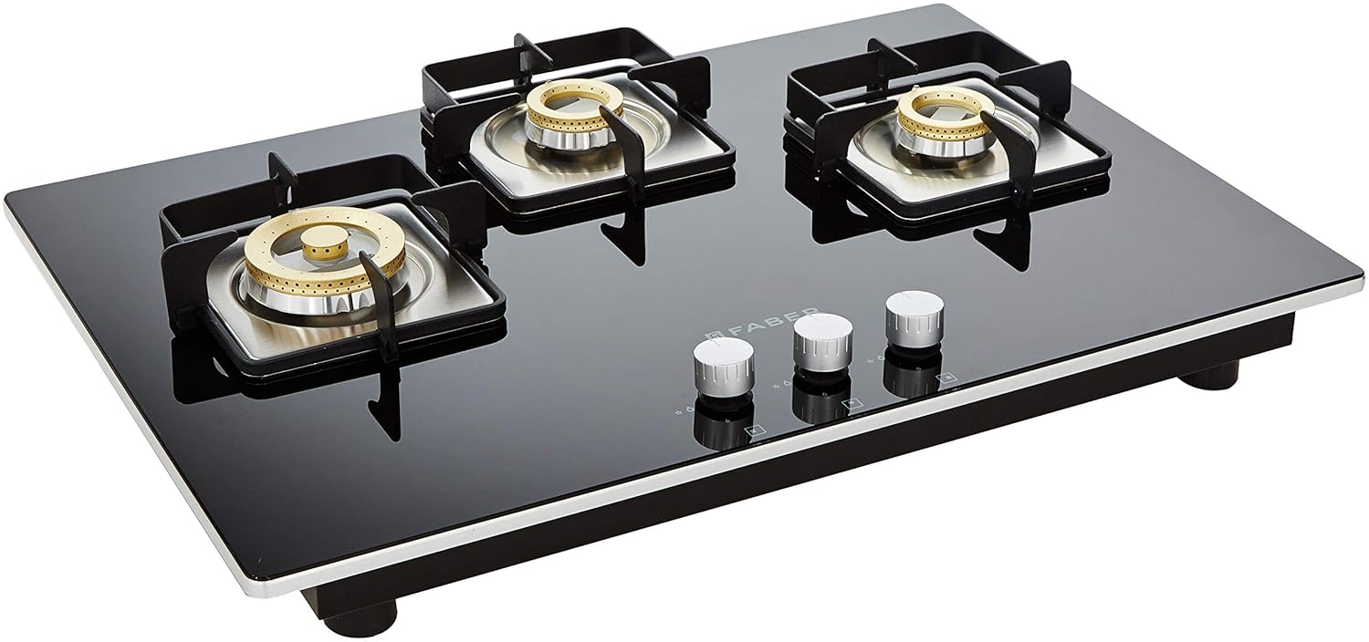 Faber 75 cm Hob, 3 Burner, Auto Ignition (HOB HTG 753 CRS BR CI) Black